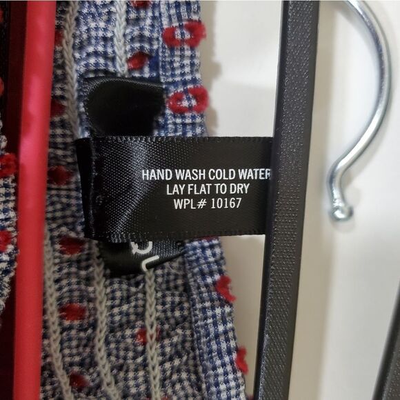 Aqua Off the Shoulder Peasant Gingham Swiss Dot Cotton Summer Picnic Crop Blouse - Picture 8 of 8